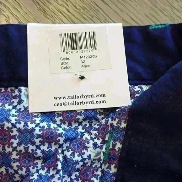 Tailorbyrd Collection NWT flat front, aqua men’s shorts. Size 32‎ - Picture 6 of 9